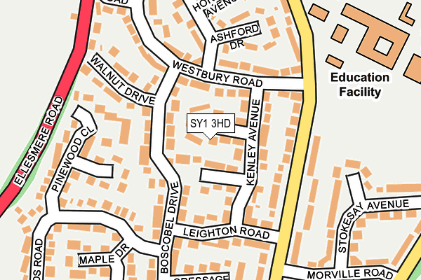 SY1 3HD map - OS OpenMap – Local (Ordnance Survey)