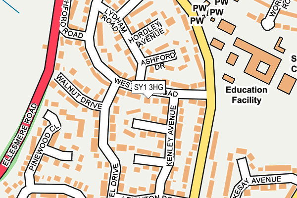 SY1 3HG map - OS OpenMap – Local (Ordnance Survey)