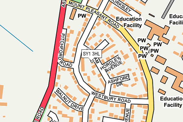 SY1 3HL map - OS OpenMap – Local (Ordnance Survey)