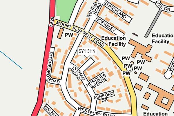 SY1 3HN map - OS OpenMap – Local (Ordnance Survey)