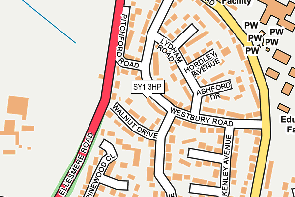 SY1 3HP map - OS OpenMap – Local (Ordnance Survey)
