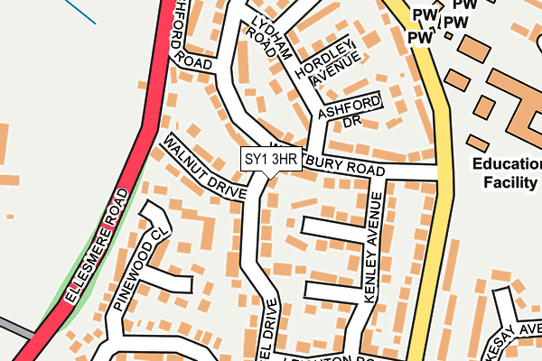 SY1 3HR map - OS OpenMap – Local (Ordnance Survey)