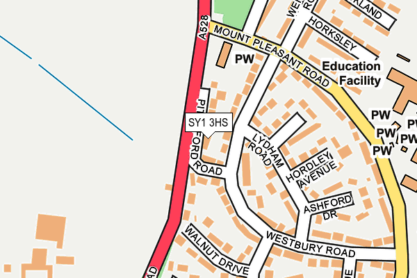 SY1 3HS map - OS OpenMap – Local (Ordnance Survey)
