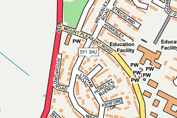 SY1 3HU map - OS OpenMap – Local (Ordnance Survey)