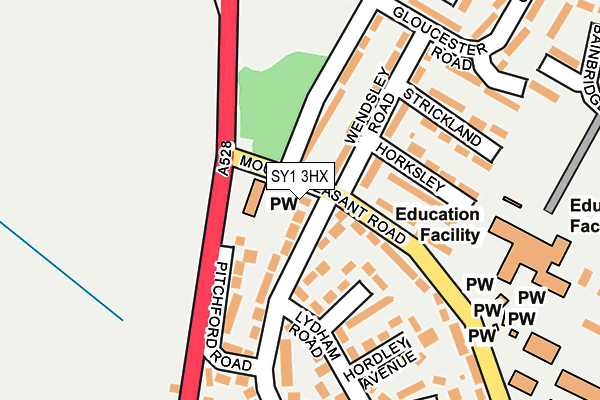 SY1 3HX map - OS OpenMap – Local (Ordnance Survey)