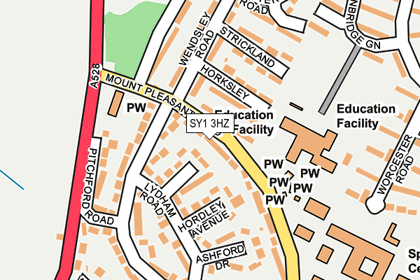 SY1 3HZ map - OS OpenMap – Local (Ordnance Survey)