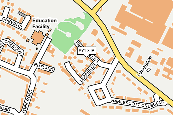 SY1 3JB map - OS OpenMap – Local (Ordnance Survey)