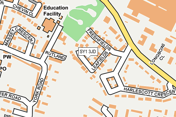 SY1 3JD map - OS OpenMap – Local (Ordnance Survey)