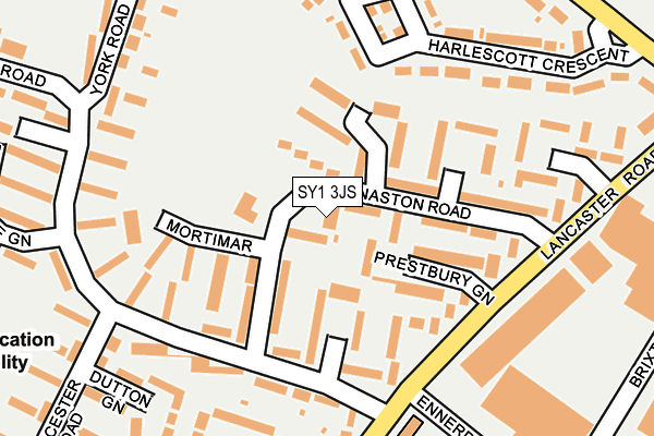 SY1 3JS map - OS OpenMap – Local (Ordnance Survey)