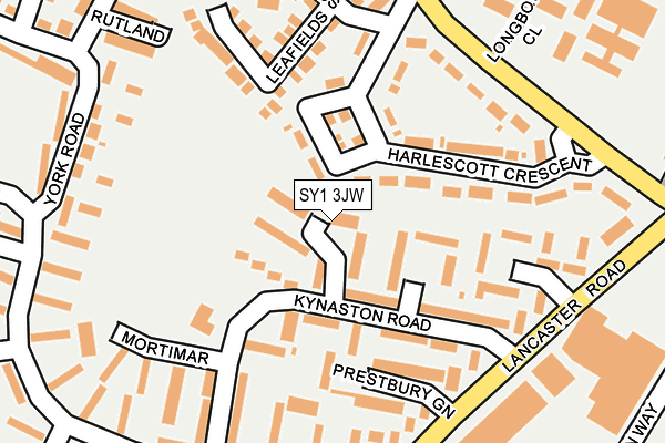 SY1 3JW map - OS OpenMap – Local (Ordnance Survey)