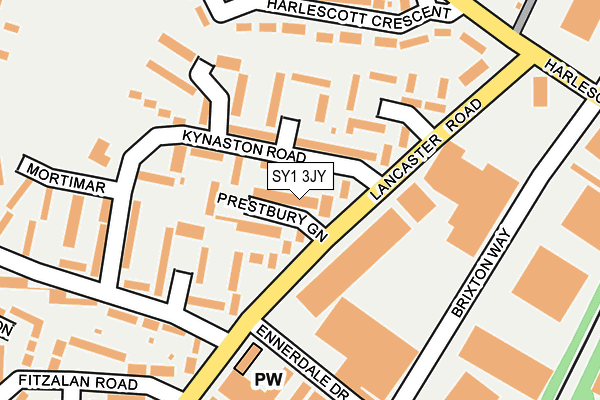 SY1 3JY map - OS OpenMap – Local (Ordnance Survey)