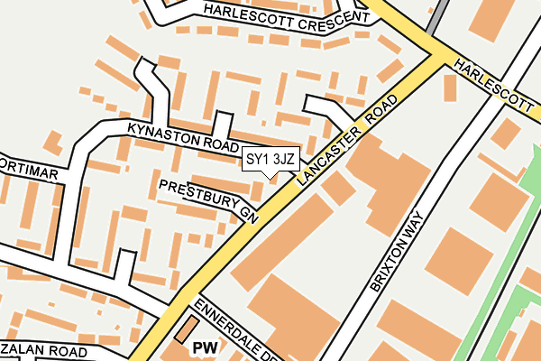 SY1 3JZ map - OS OpenMap – Local (Ordnance Survey)