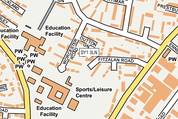 SY1 3LN map - OS OpenMap – Local (Ordnance Survey)