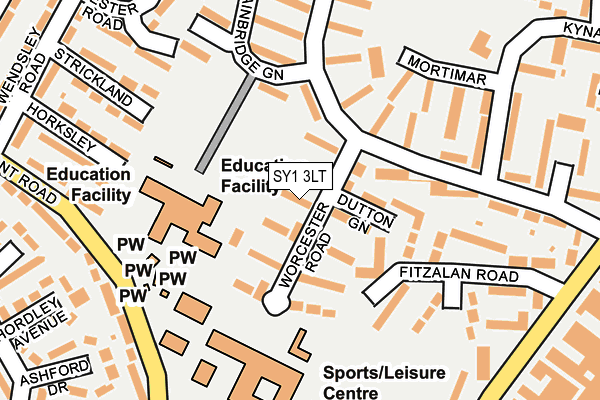 SY1 3LT map - OS OpenMap – Local (Ordnance Survey)