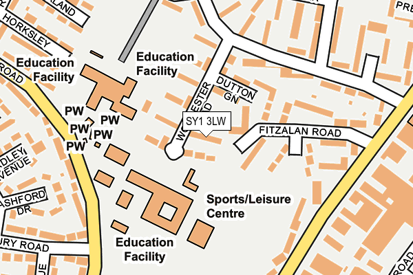 SY1 3LW map - OS OpenMap – Local (Ordnance Survey)