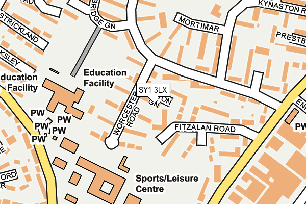 SY1 3LX map - OS OpenMap – Local (Ordnance Survey)