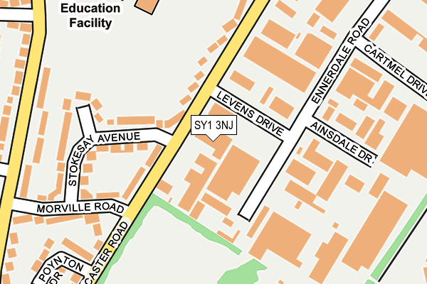 SY1 3NJ map - OS OpenMap – Local (Ordnance Survey)