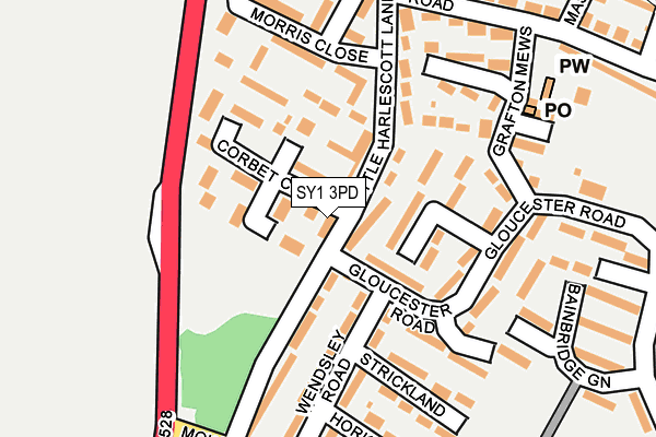 SY1 3PD map - OS OpenMap – Local (Ordnance Survey)