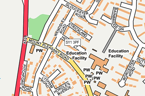 SY1 3PF map - OS OpenMap – Local (Ordnance Survey)