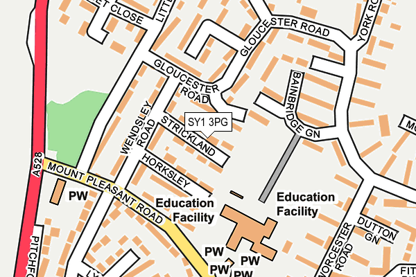 SY1 3PG map - OS OpenMap – Local (Ordnance Survey)