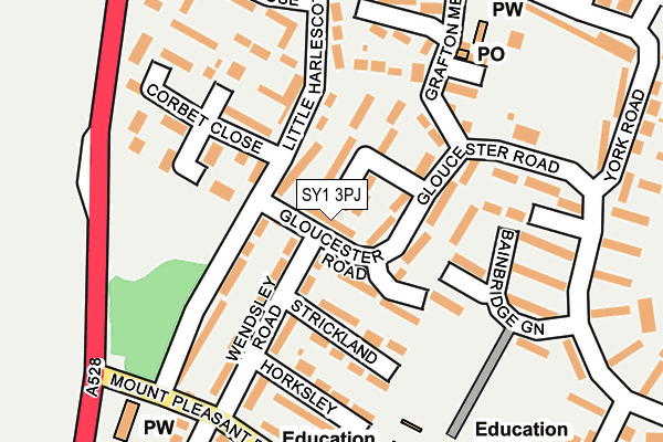 SY1 3PJ map - OS OpenMap – Local (Ordnance Survey)