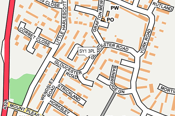 SY1 3PL map - OS OpenMap – Local (Ordnance Survey)
