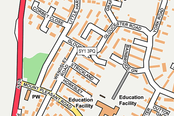 SY1 3PQ map - OS OpenMap – Local (Ordnance Survey)