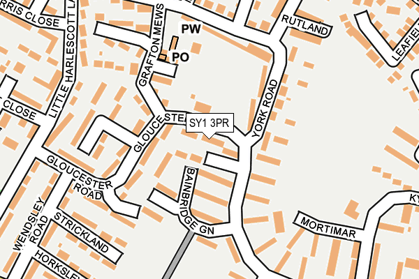 SY1 3PR map - OS OpenMap – Local (Ordnance Survey)