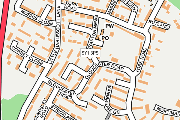 SY1 3PS map - OS OpenMap – Local (Ordnance Survey)