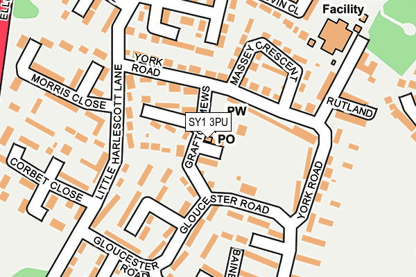 SY1 3PU map - OS OpenMap – Local (Ordnance Survey)