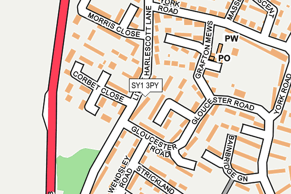 SY1 3PY map - OS OpenMap – Local (Ordnance Survey)