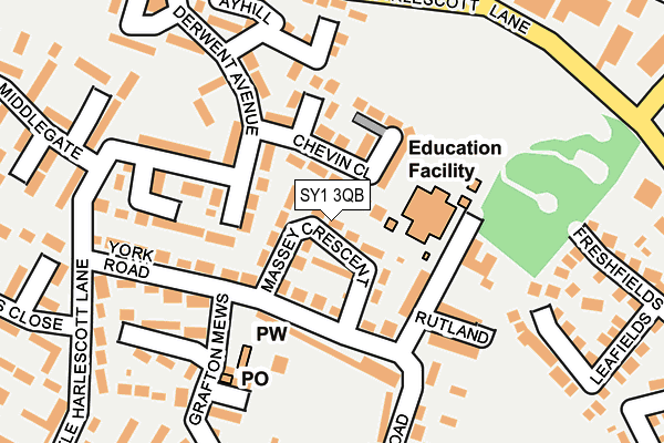 SY1 3QB map - OS OpenMap – Local (Ordnance Survey)