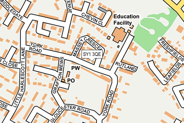 SY1 3QE map - OS OpenMap – Local (Ordnance Survey)