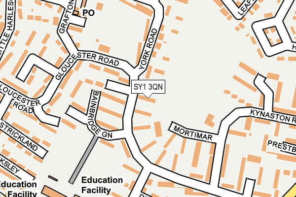 SY1 3QN map - OS OpenMap – Local (Ordnance Survey)