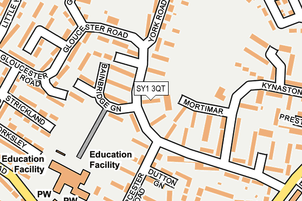 SY1 3QT map - OS OpenMap – Local (Ordnance Survey)