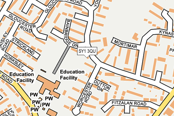 SY1 3QU map - OS OpenMap – Local (Ordnance Survey)