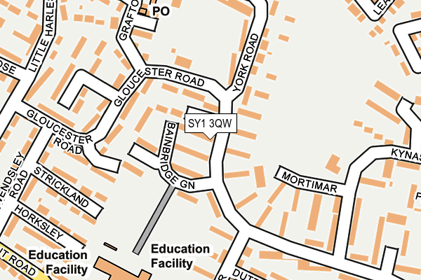 SY1 3QW map - OS OpenMap – Local (Ordnance Survey)