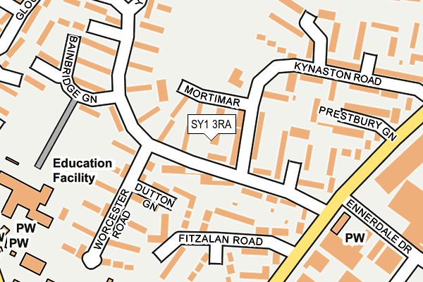 SY1 3RA map - OS OpenMap – Local (Ordnance Survey)