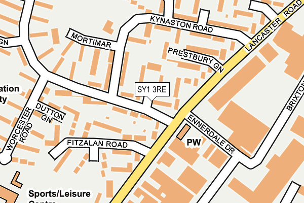 SY1 3RE map - OS OpenMap – Local (Ordnance Survey)