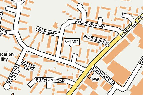 SY1 3RF map - OS OpenMap – Local (Ordnance Survey)