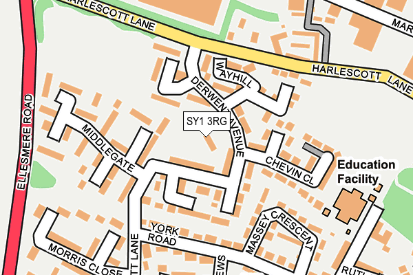 SY1 3RG map - OS OpenMap – Local (Ordnance Survey)