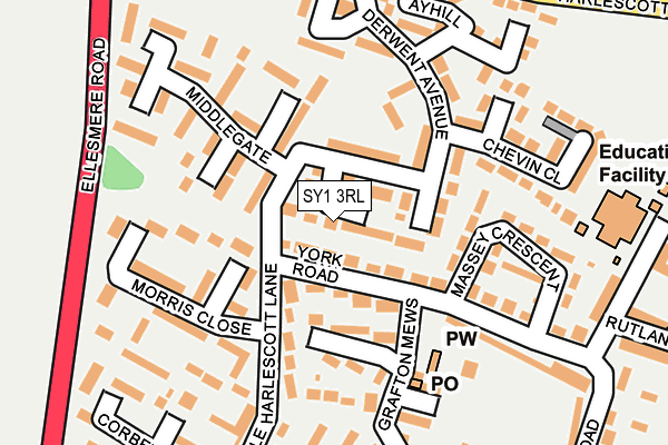 SY1 3RL map - OS OpenMap – Local (Ordnance Survey)