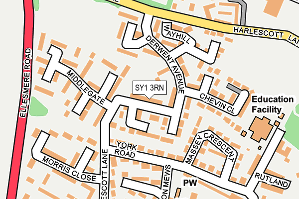 SY1 3RN map - OS OpenMap – Local (Ordnance Survey)