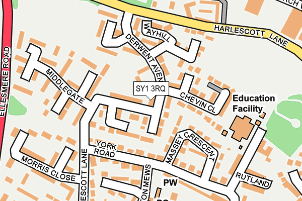 SY1 3RQ map - OS OpenMap – Local (Ordnance Survey)