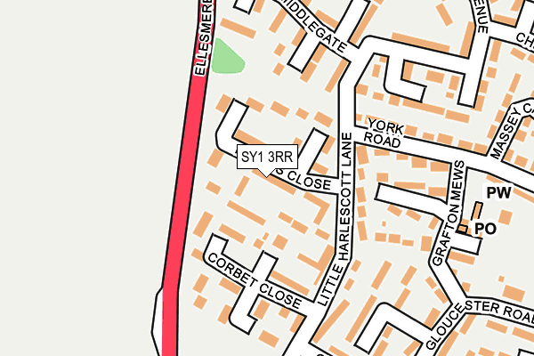 SY1 3RR map - OS OpenMap – Local (Ordnance Survey)