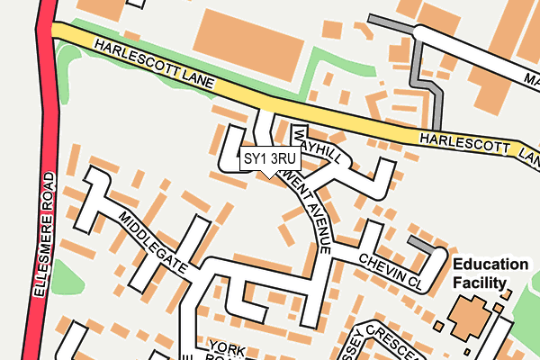SY1 3RU map - OS OpenMap – Local (Ordnance Survey)