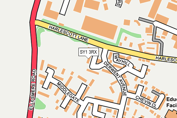 SY1 3RX map - OS OpenMap – Local (Ordnance Survey)