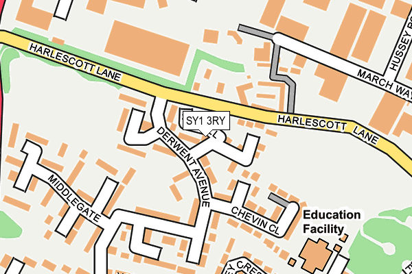 SY1 3RY map - OS OpenMap – Local (Ordnance Survey)