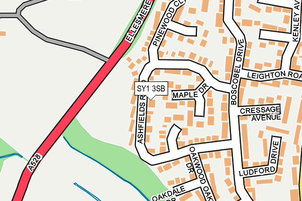 SY1 3SB map - OS OpenMap – Local (Ordnance Survey)