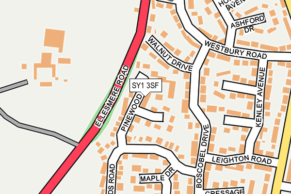 SY1 3SF map - OS OpenMap – Local (Ordnance Survey)